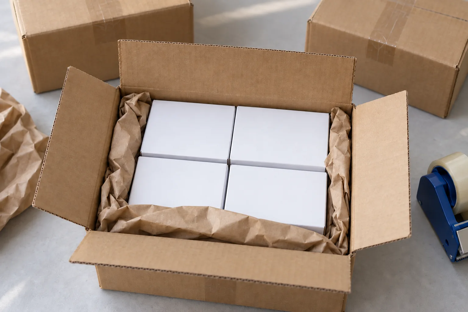 Cartons and inner packs ready for dispatch
